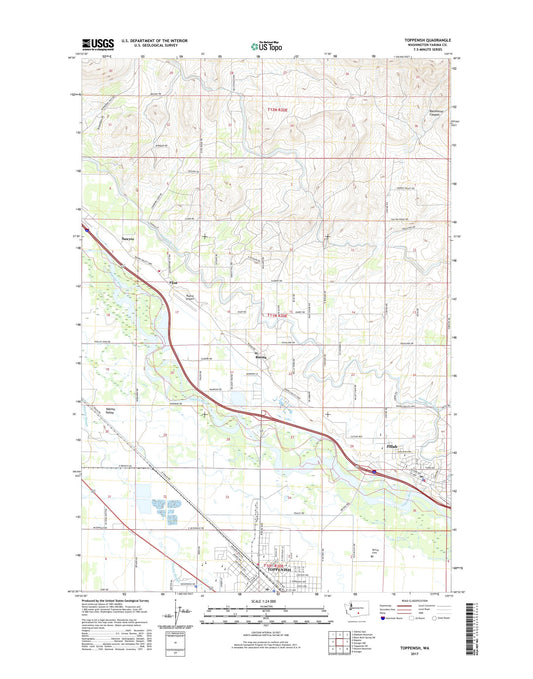 Toppenish Washington US Topo Map Image