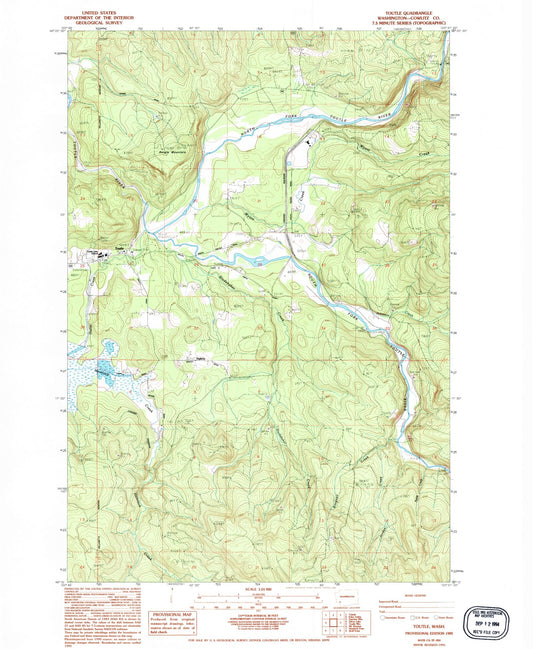 Classic USGS Toutle Washington 7.5'x7.5' Topo Map Image