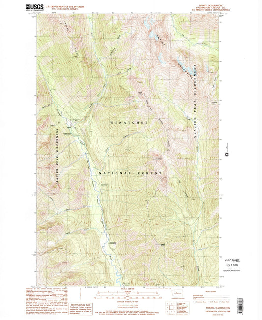 Classic USGS Trinity Washington 7.5'x7.5' Topo Map Image