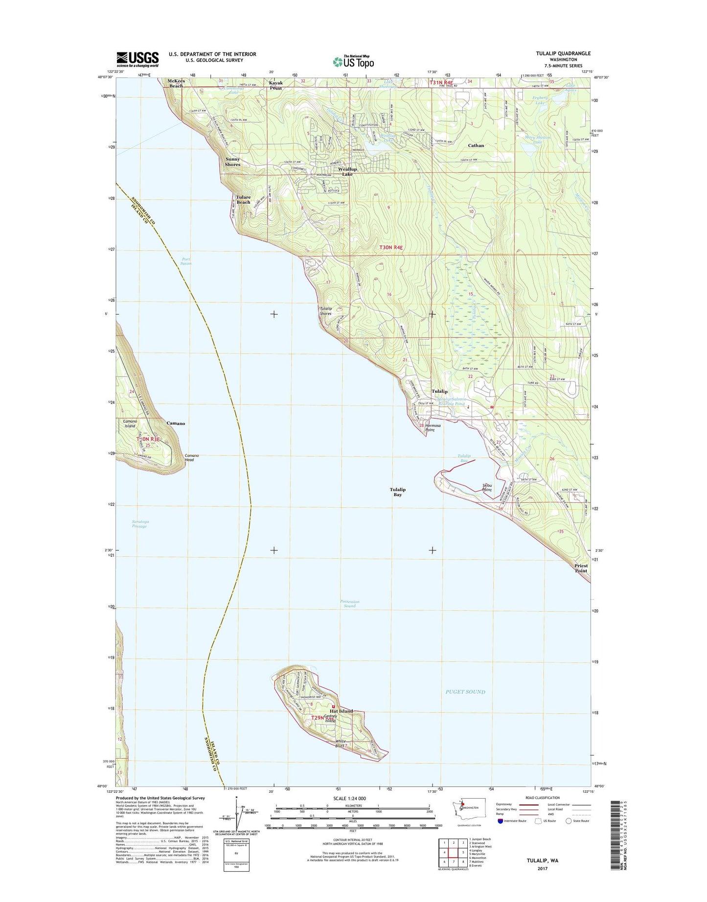 Tulalip Washington US Topo Map Image