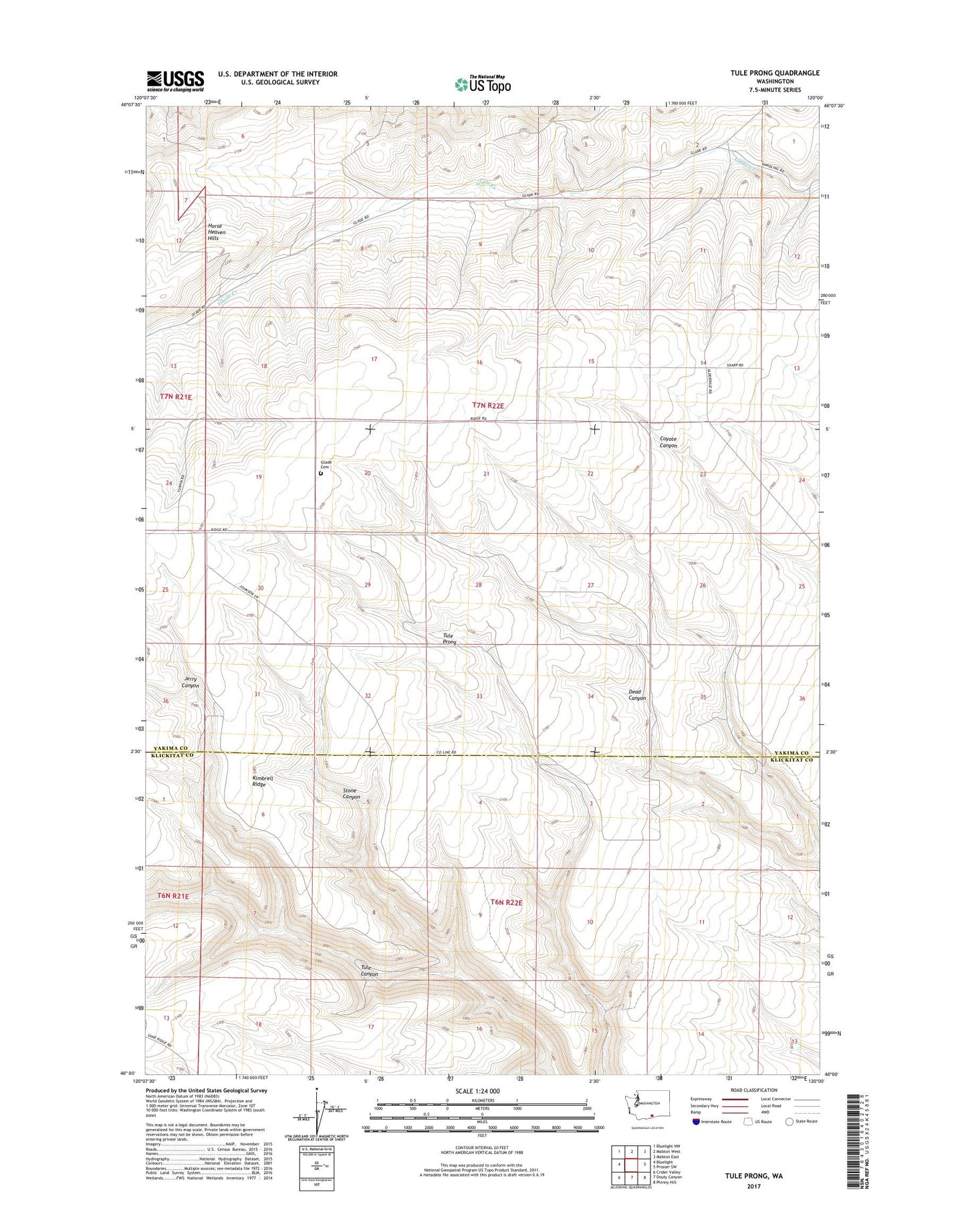 Tule Prong Washington US Topo Map Image