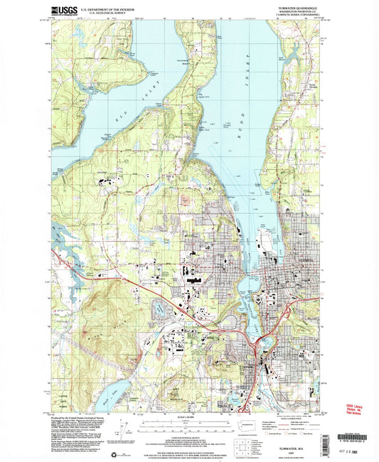 Classic USGS Tumwater Washington 7.5'x7.5' Topo Map Image