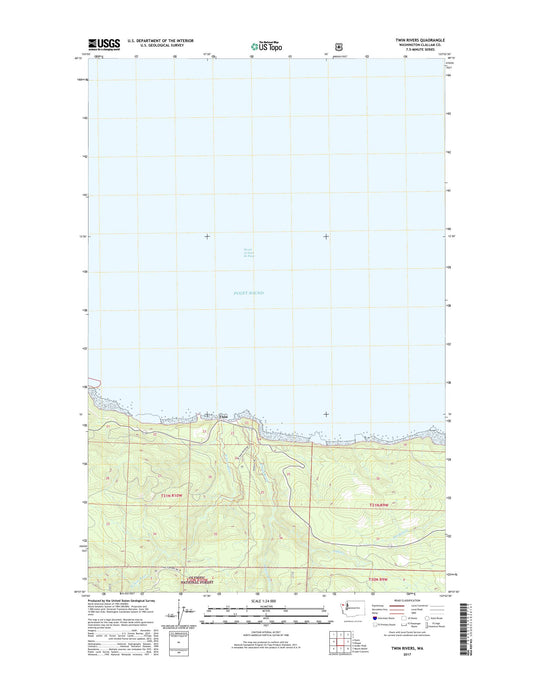 Twin Rivers Washington US Topo Map Image