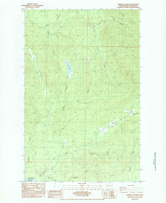 Classic USGS Umbrella Creek Washington 7.5'x7.5' Topo Map Image