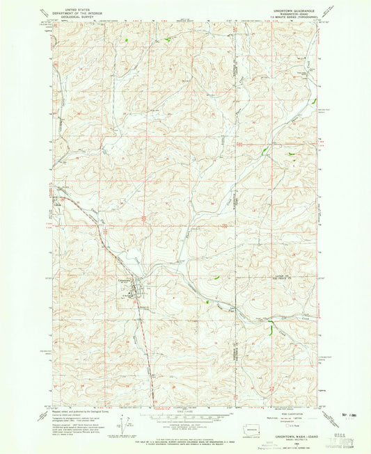 Classic USGS Uniontown Washington 7.5'x7.5' Topo Map Image
