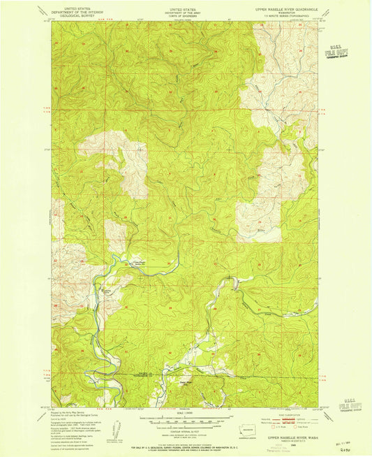 Classic USGS Upper Naselle River Washington 7.5'x7.5' Topo Map Image