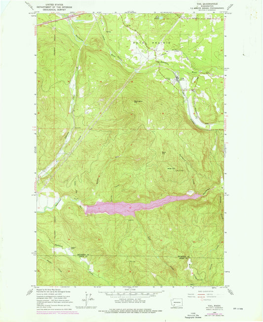 Classic USGS Vail Washington 7.5'x7.5' Topo Map Image