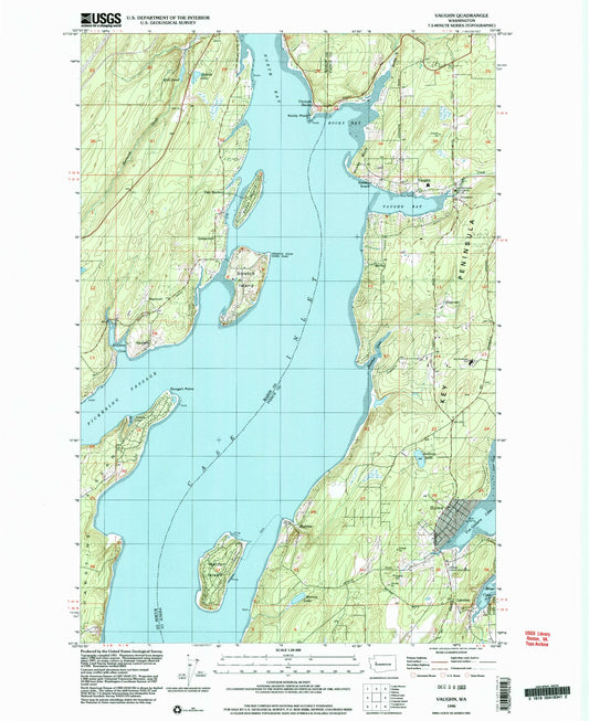 Classic USGS Vaughn Washington 7.5'x7.5' Topo Map Image