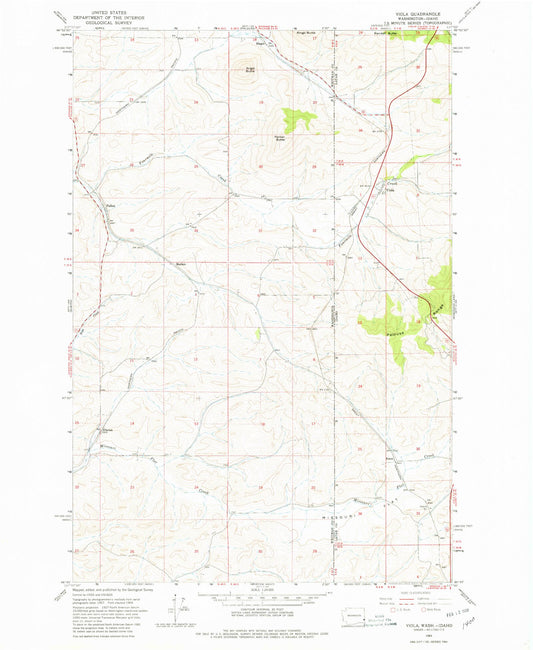 Classic USGS Viola Idaho 7.5'x7.5' Topo Map Image