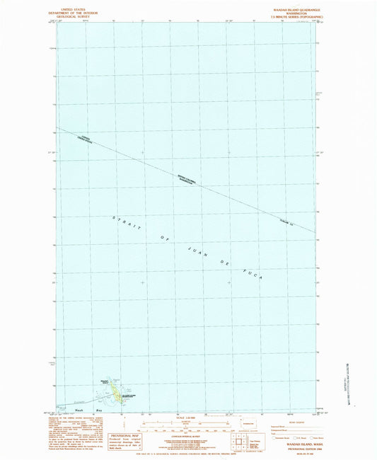 Classic USGS Waadah Island Washington 7.5'x7.5' Topo Map Image