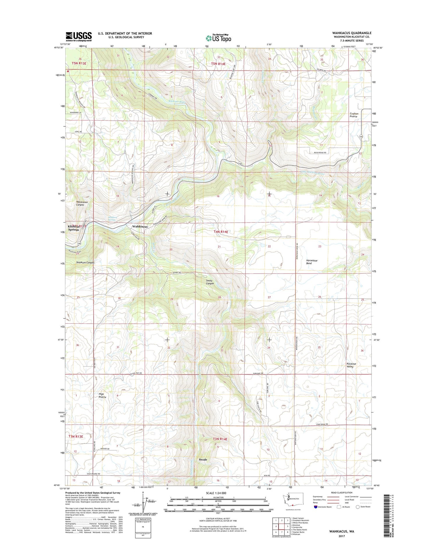 Wahkiacus Washington US Topo Map Image