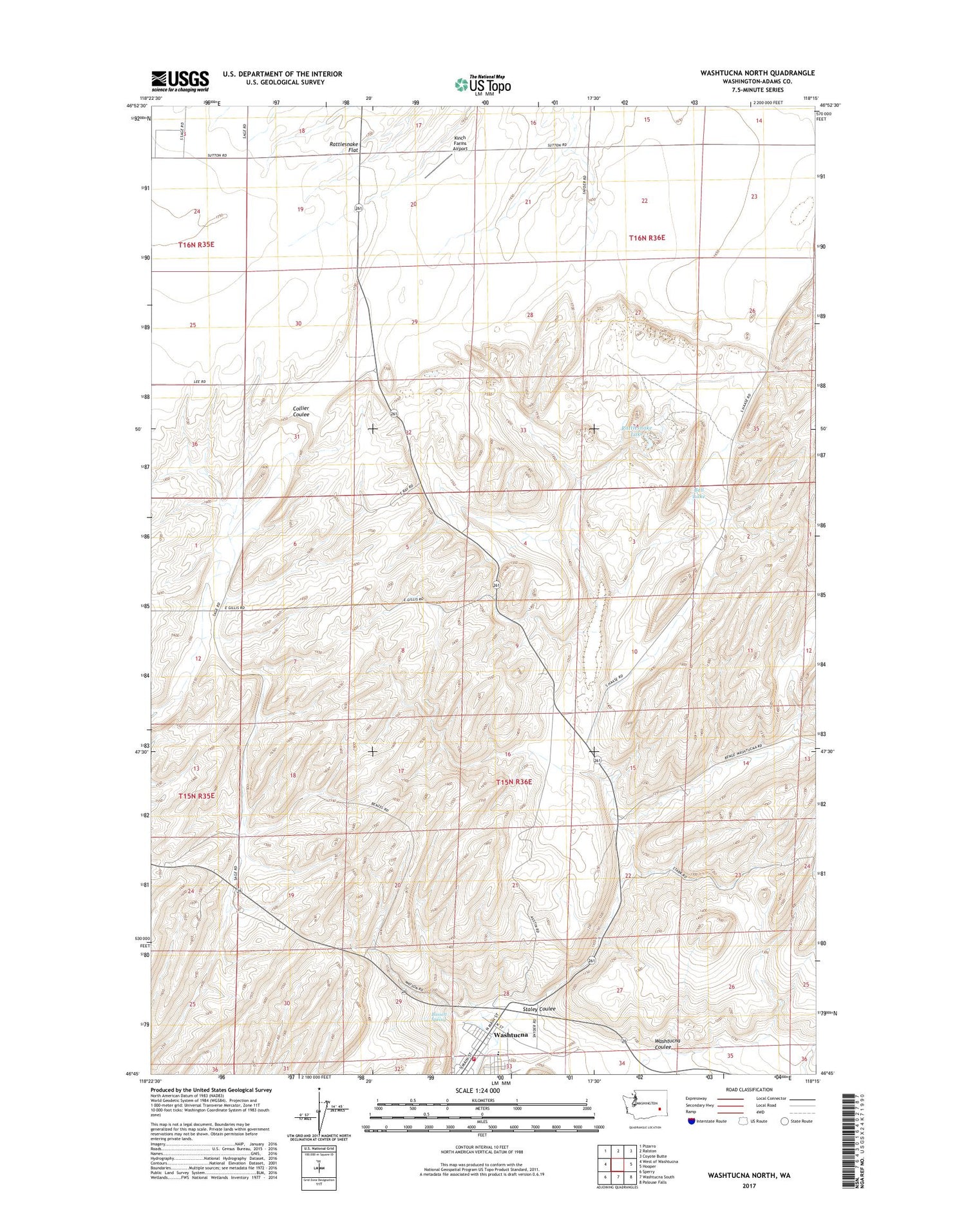 Washtucna North Washington US Topo Map Image