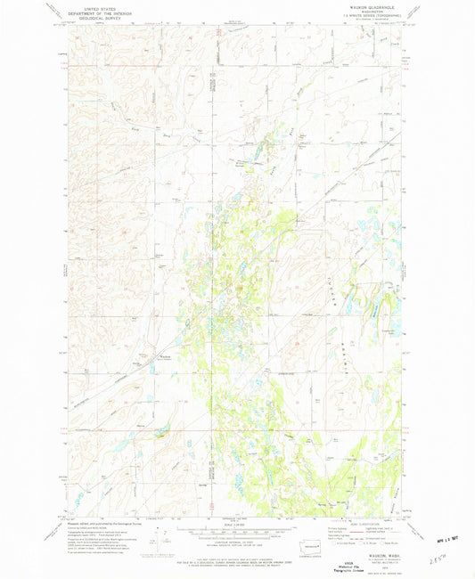 Classic USGS Waukon Washington 7.5'x7.5' Topo Map Image