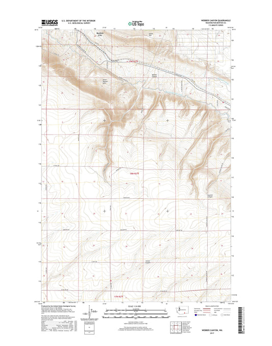 Webber Canyon Washington US Topo Map Image