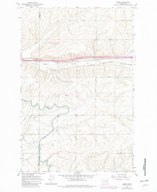 Classic USGS Weber Washington 7.5'x7.5' Topo Map Image