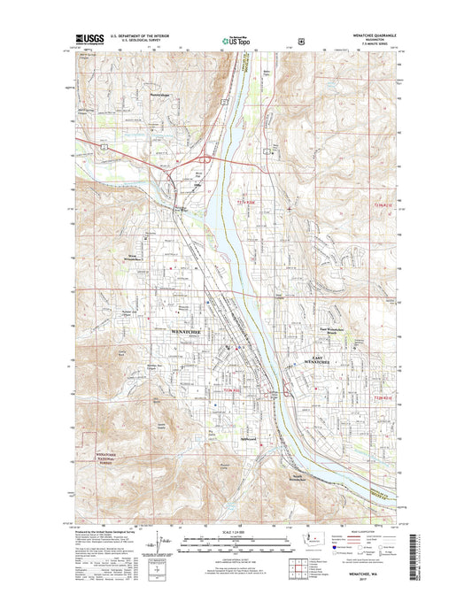 Wenatchee Washington US Topo Map Image