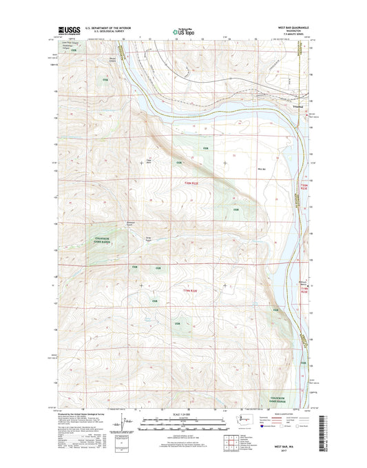 West Bar Washington US Topo Map Image