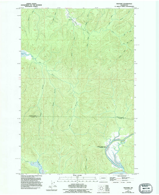 Classic USGS Western Washington 7.5'x7.5' Topo Map Image