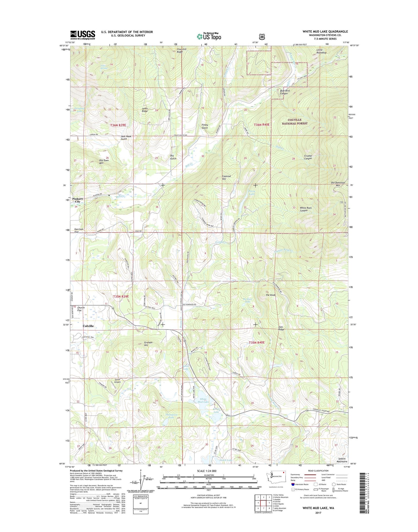 White Mud Lake Washington US Topo Map Image