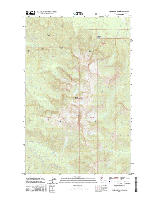 Whitehorse Mountain Washington US Topo Map Image