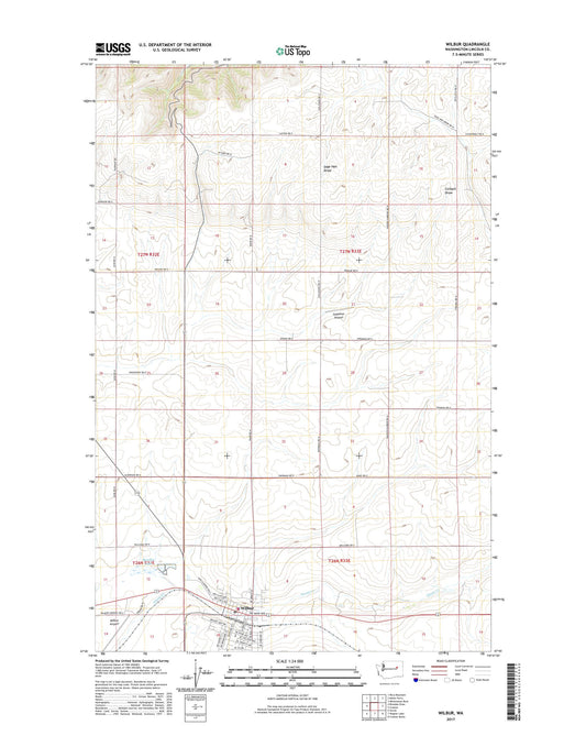 Wilbur Washington US Topo Map Image