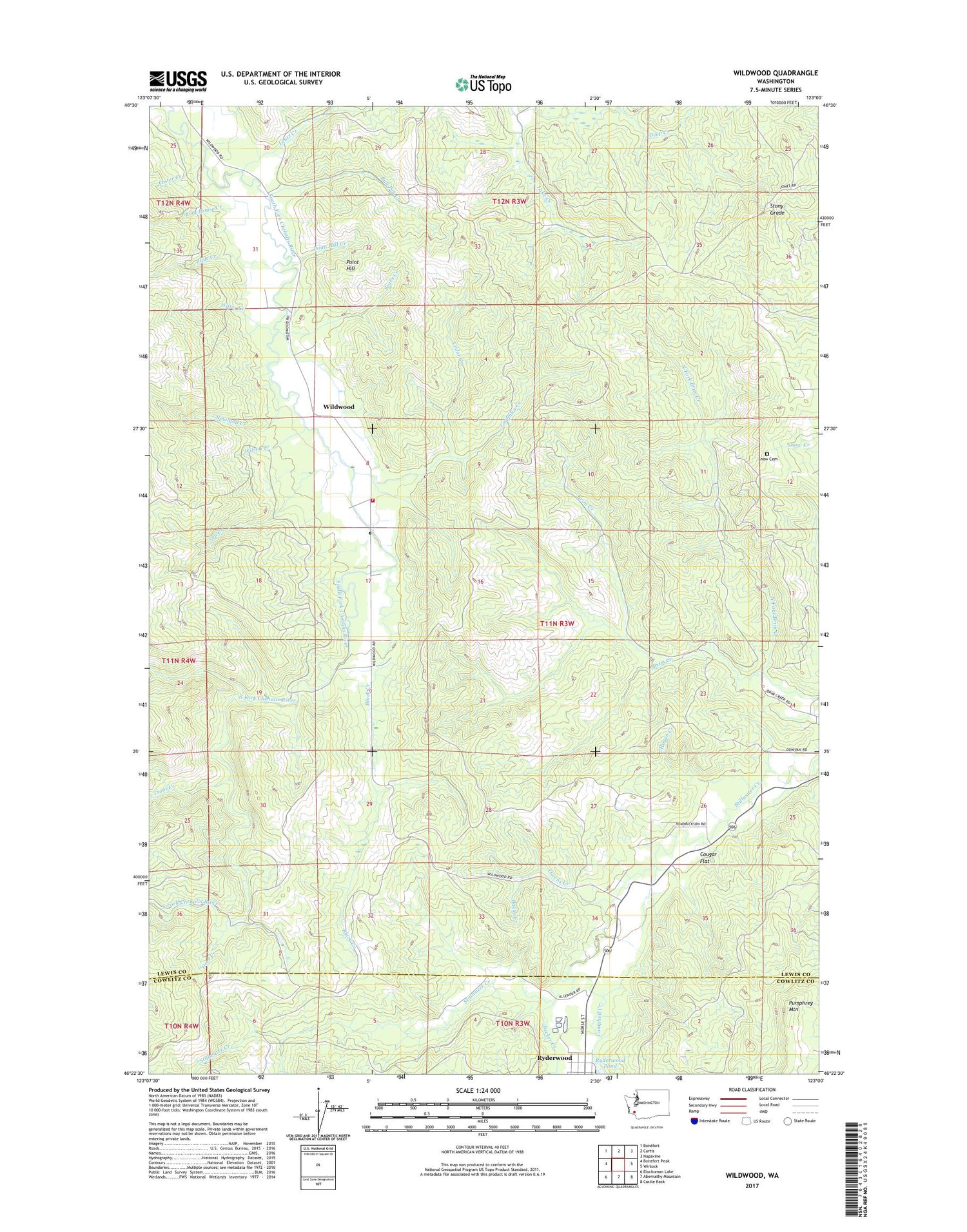 Wildwood Washington US Topo Map Image