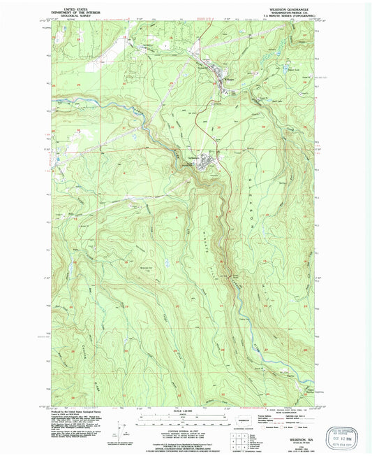 Classic USGS Wilkeson Washington 7.5'x7.5' Topo Map Image