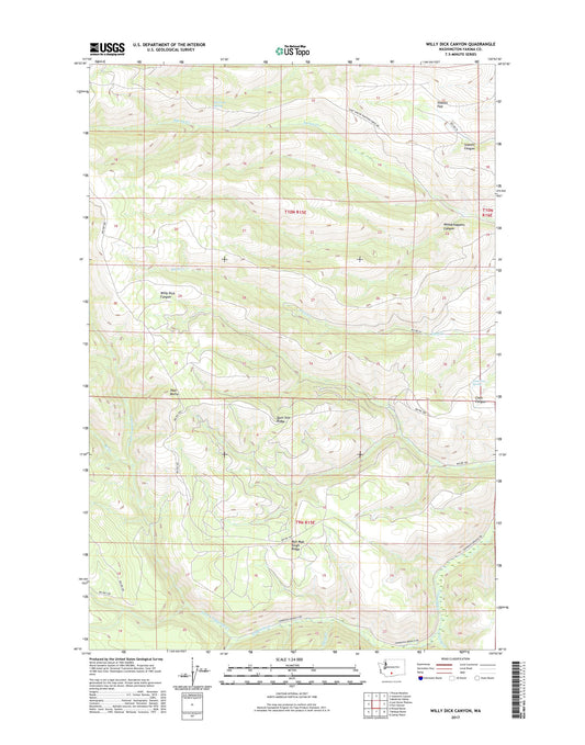 Willy Dick Canyon Washington US Topo Map Image