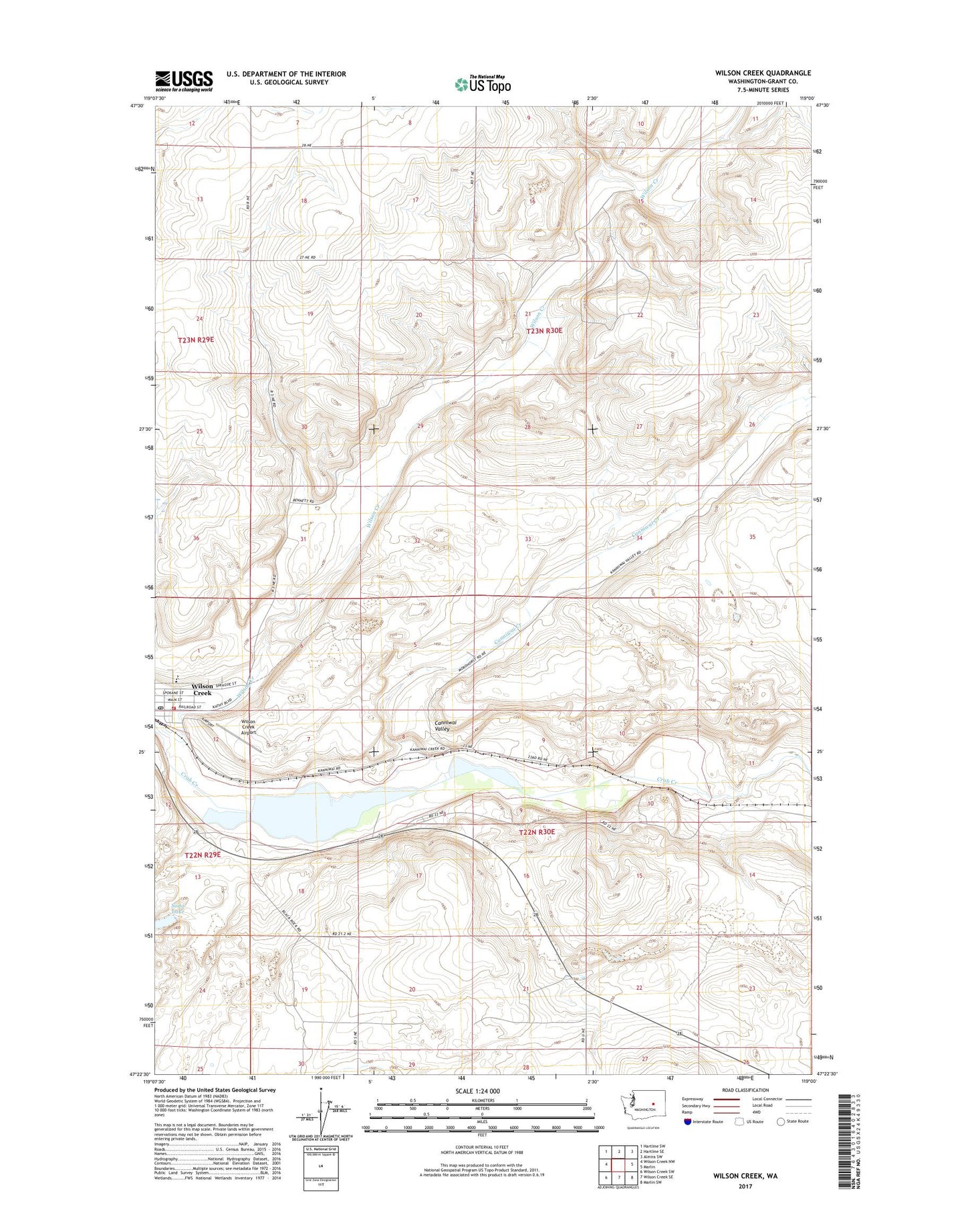 Wilson Creek Washington US Topo Map Image