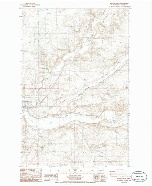 Classic USGS Wilson Creek Washington 7.5'x7.5' Topo Map Image