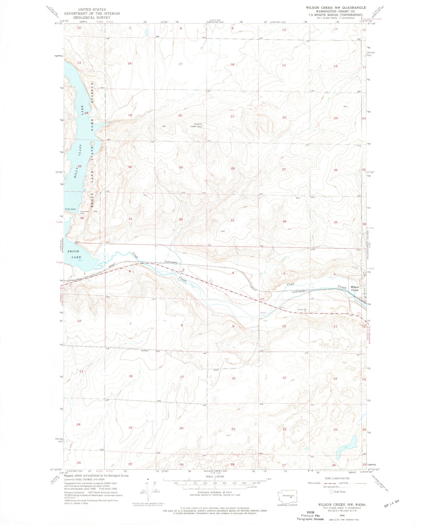 Classic USGS Wilson Creek NW Washington 7.5'x7.5' Topo Map Image