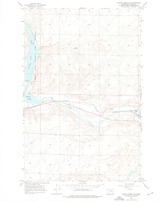 Classic USGS Wilson Creek NW Washington 7.5'x7.5' Topo Map Image