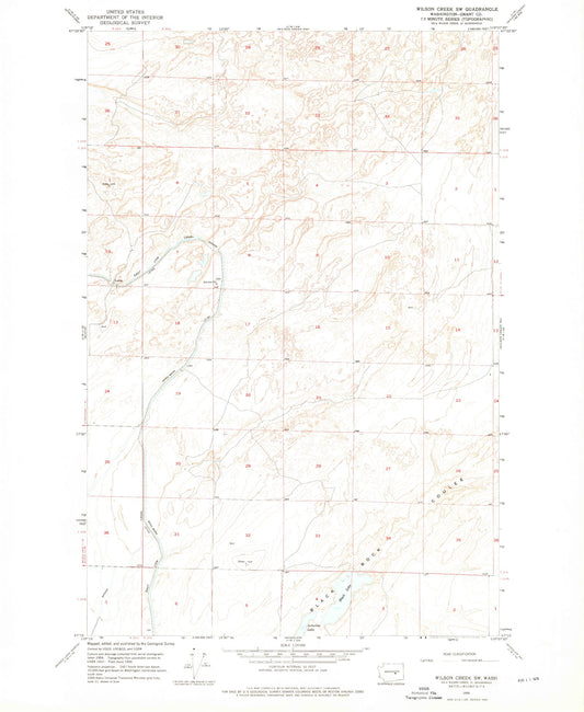 Classic USGS Wilson Creek SW Washington 7.5'x7.5' Topo Map Image