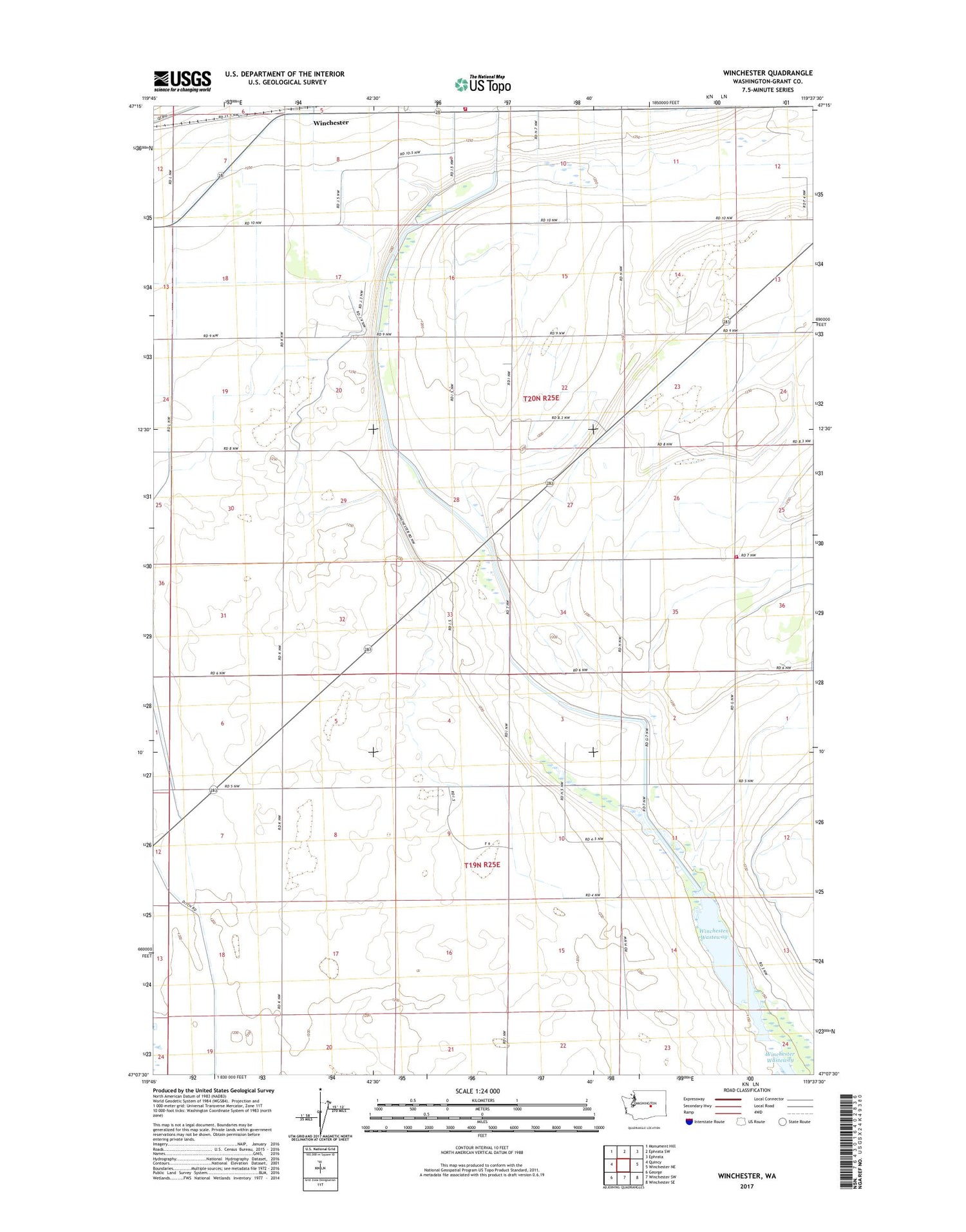 Winchester Washington US Topo Map Image