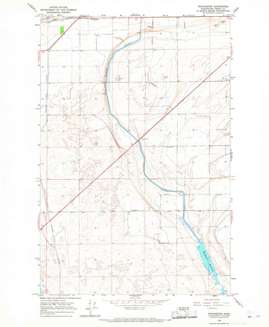 Classic USGS Winchester Washington 7.5'x7.5' Topo Map Image