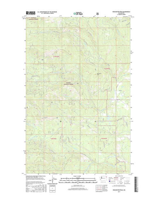 Winchester Peak Washington US Topo Map Image