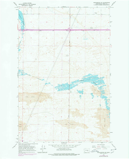 Classic USGS Winchester SE Washington 7.5'x7.5' Topo Map Image