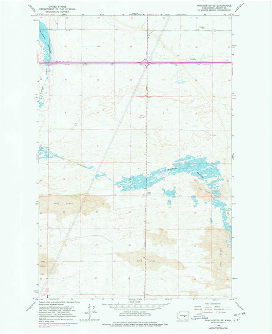Classic USGS Winchester SE Washington 7.5'x7.5' Topo Map Image