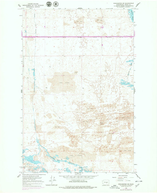 Classic USGS Winchester SW Washington 7.5'x7.5' Topo Map Image
