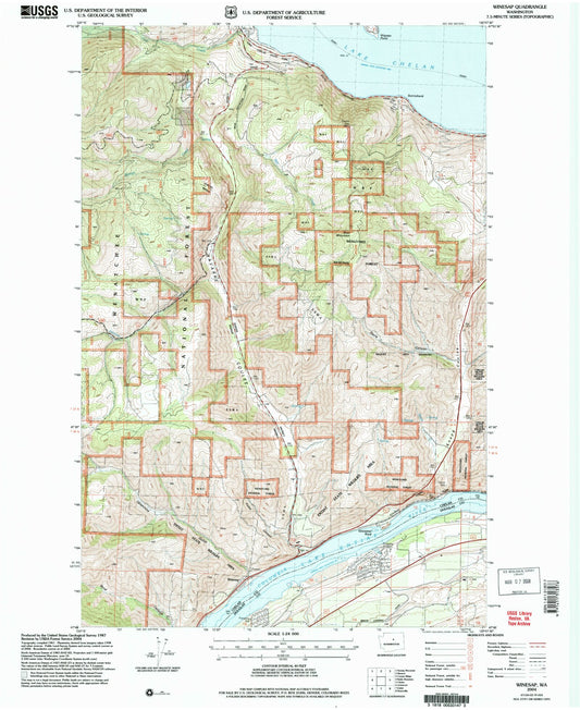 Classic USGS Winesap Washington 7.5'x7.5' Topo Map Image