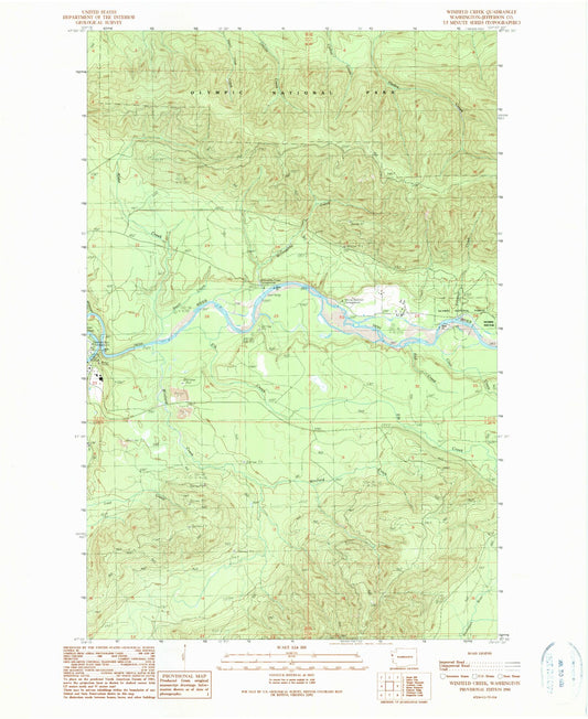 Classic USGS Winfield Creek Washington 7.5'x7.5' Topo Map Image