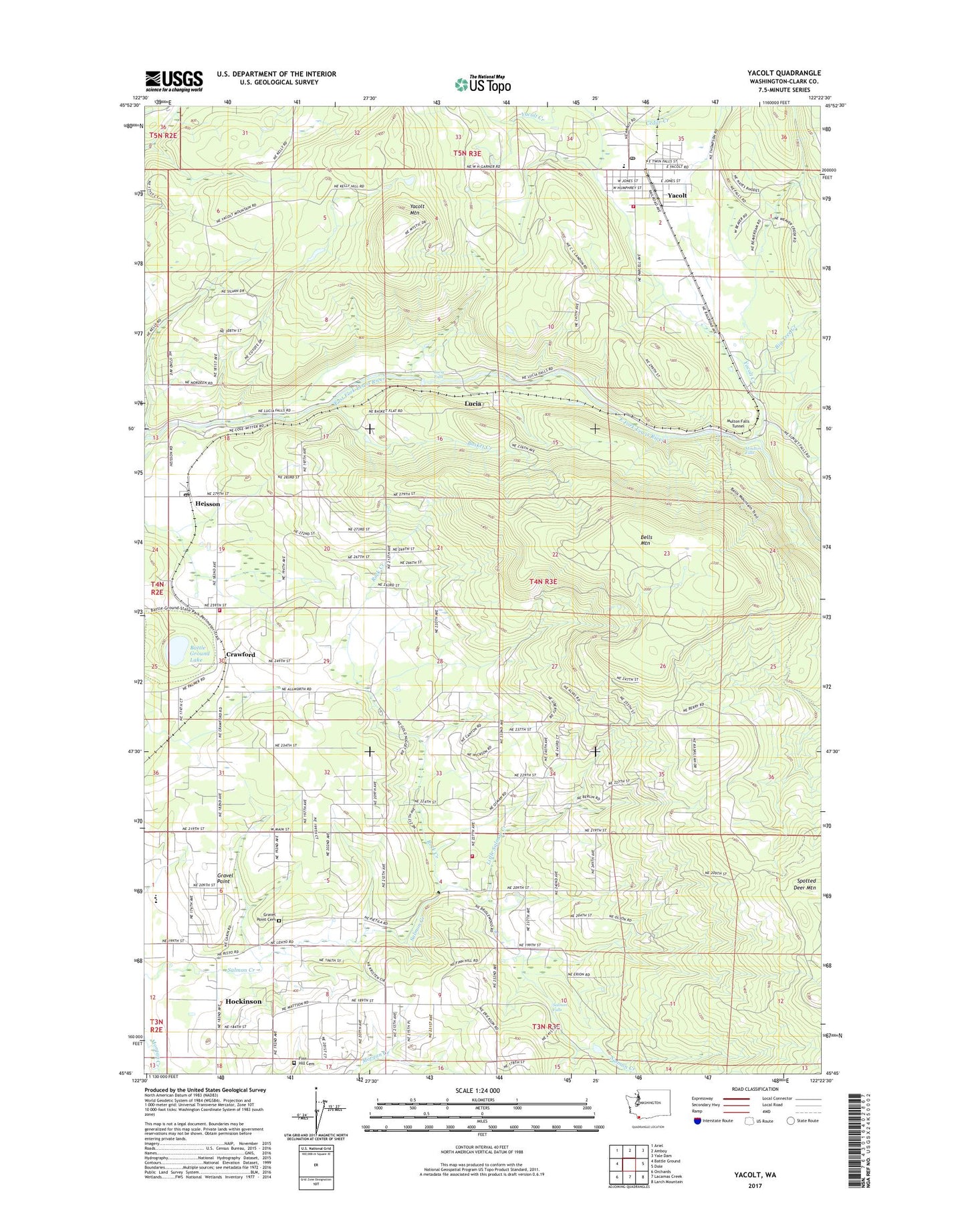 Yacolt Washington US Topo Map Image