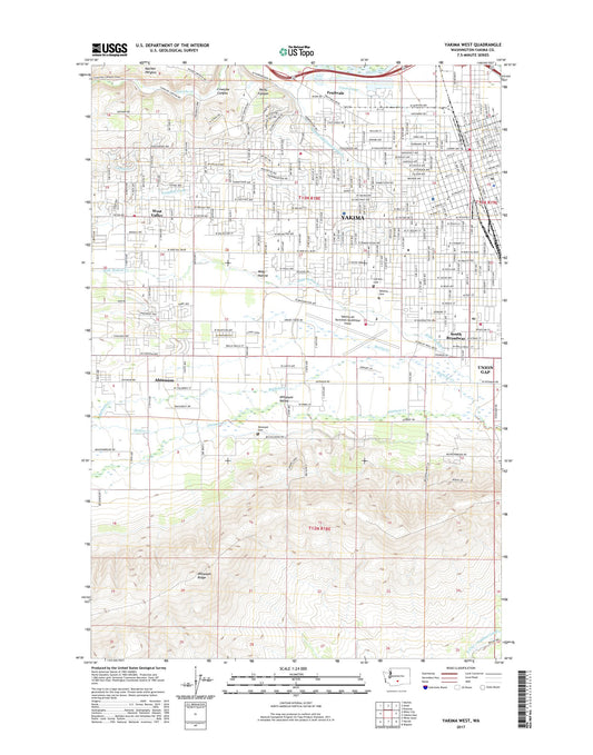 Yakima West Washington US Topo Map Image