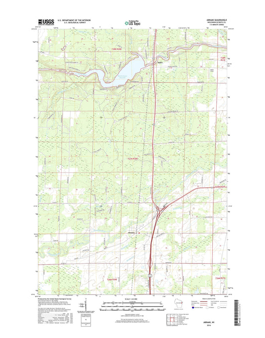 Abrams Wisconsin US Topo Map Image