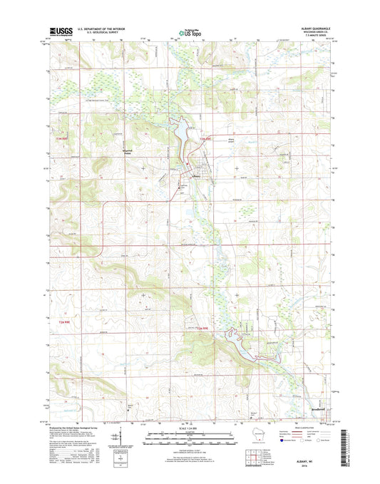 Albany Wisconsin US Topo Map Image