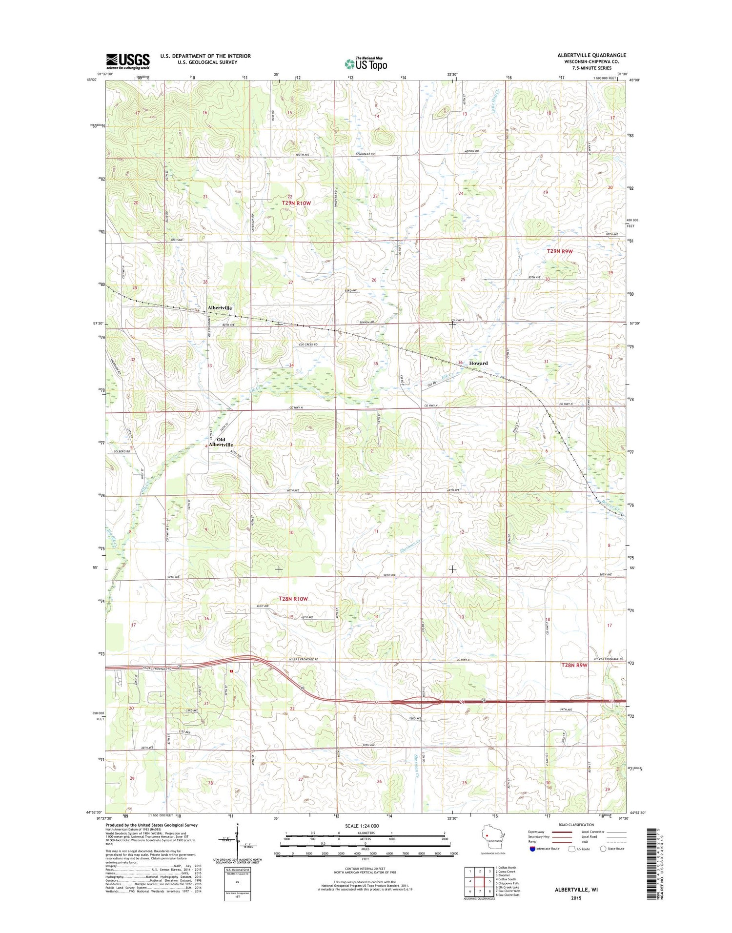 Albertville Wisconsin US Topo Map Image