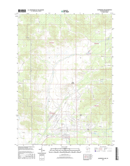 Alderwood Lake Wisconsin US Topo Map Image