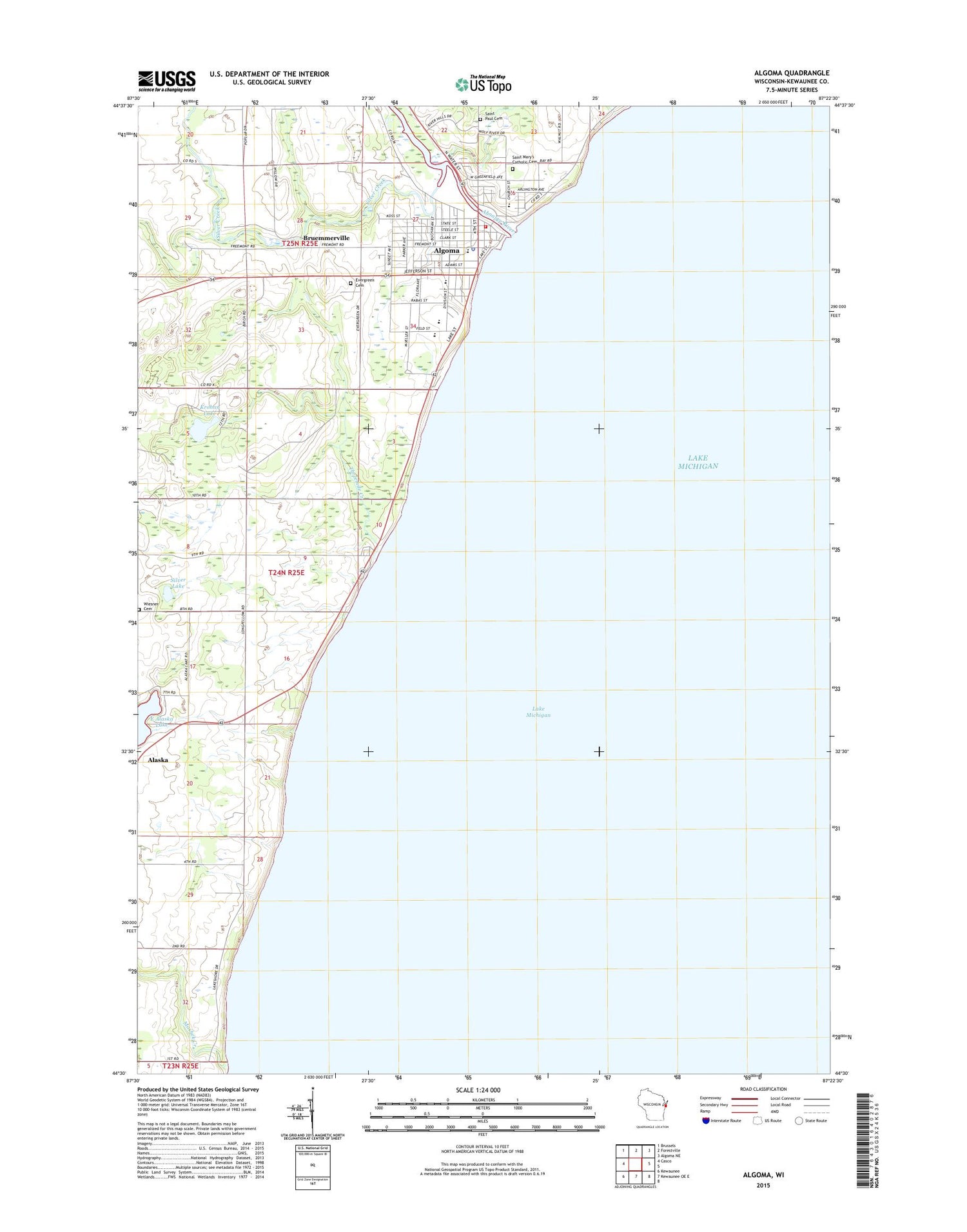 Algoma Wisconsin US Topo Map Image