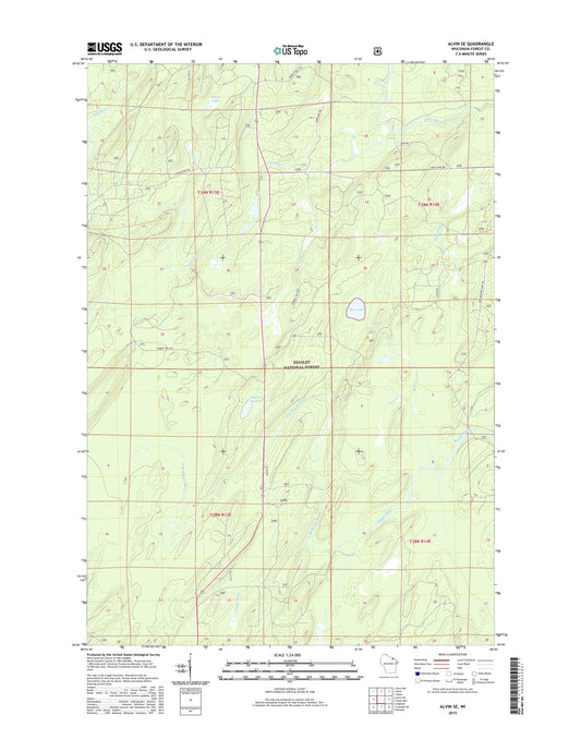 Alvin SE Wisconsin US Topo Map Image