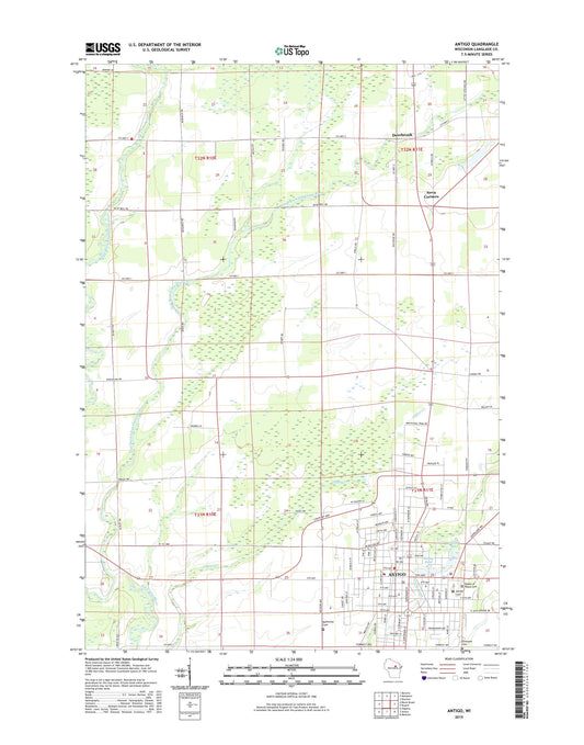 Antigo Wisconsin US Topo Map Image